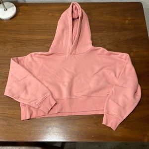 pink cropped hoodie